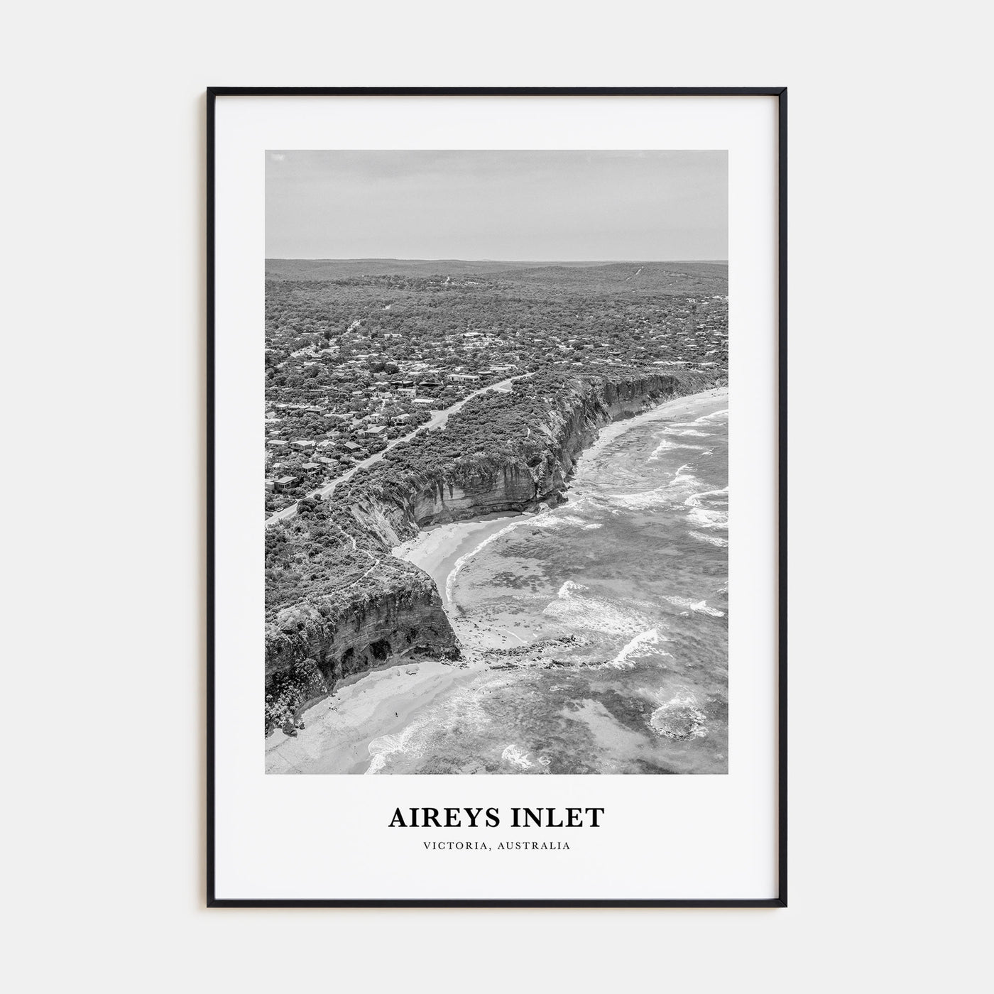 Aireys Inlet Portrait B&W Poster
