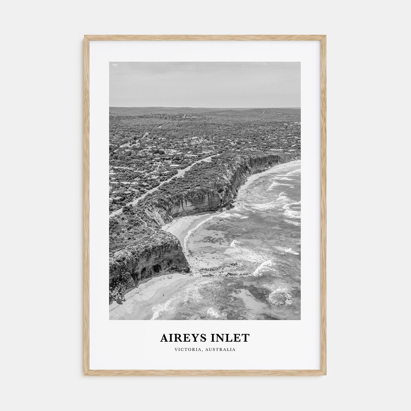 Aireys Inlet Portrait B&W Poster