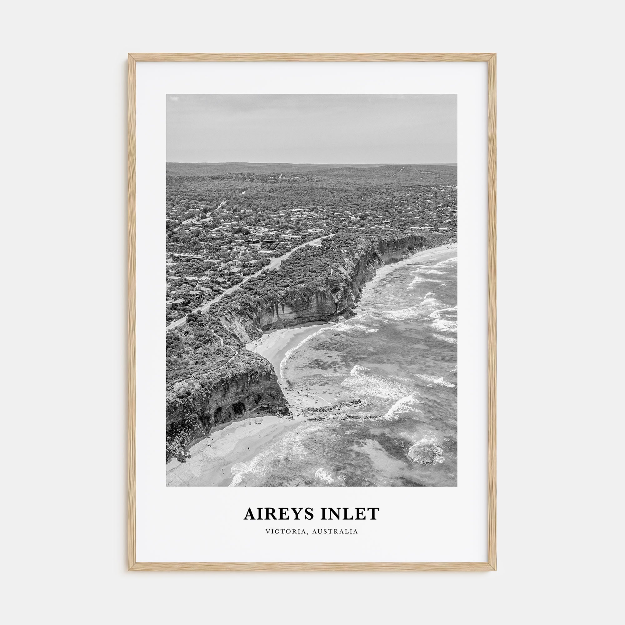 Aireys Inlet Portrait B&W Poster