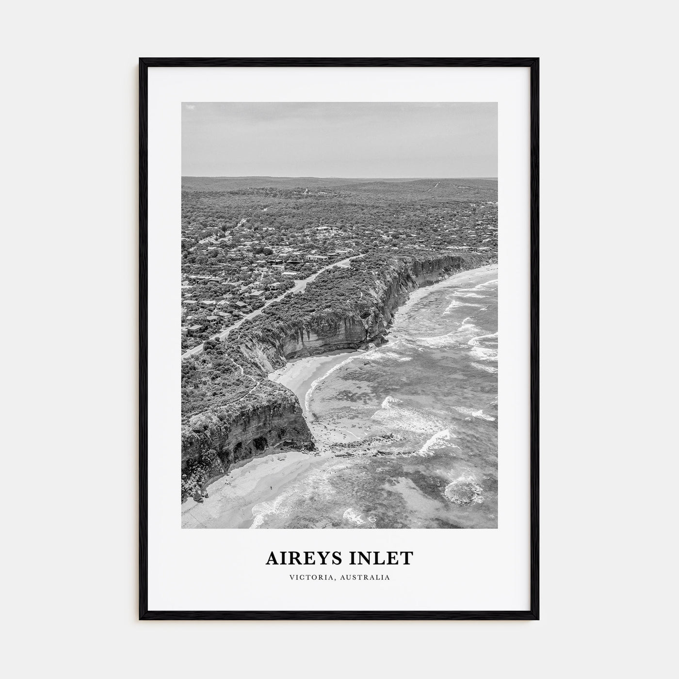 Aireys Inlet Portrait B&W Poster