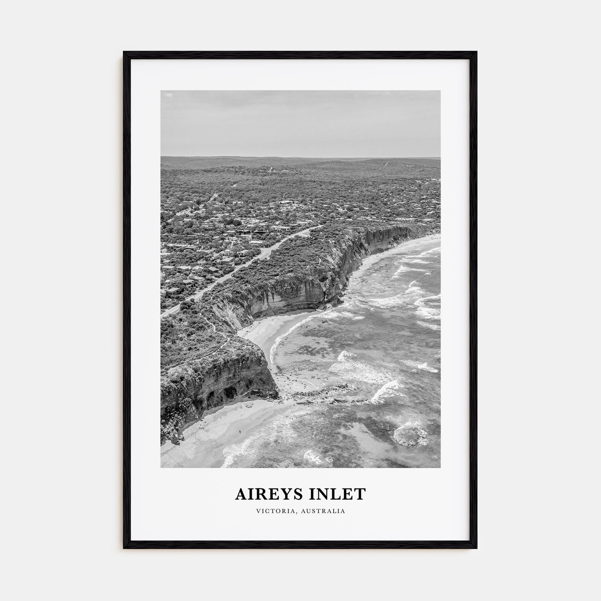 Aireys Inlet Portrait B&W Poster
