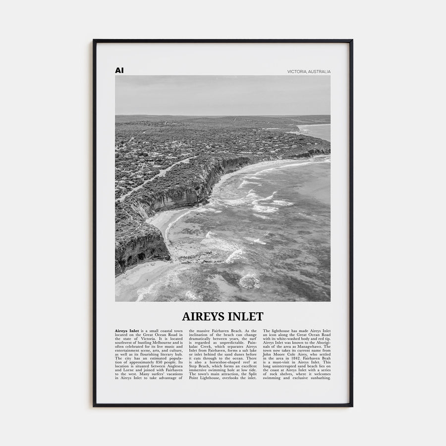 Aireys Inlet Travel B&W Poster
