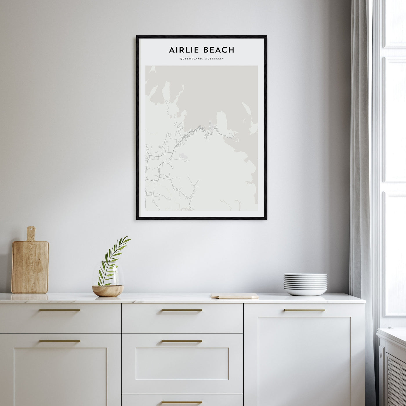 Airlie Beach Map Portrait Poster