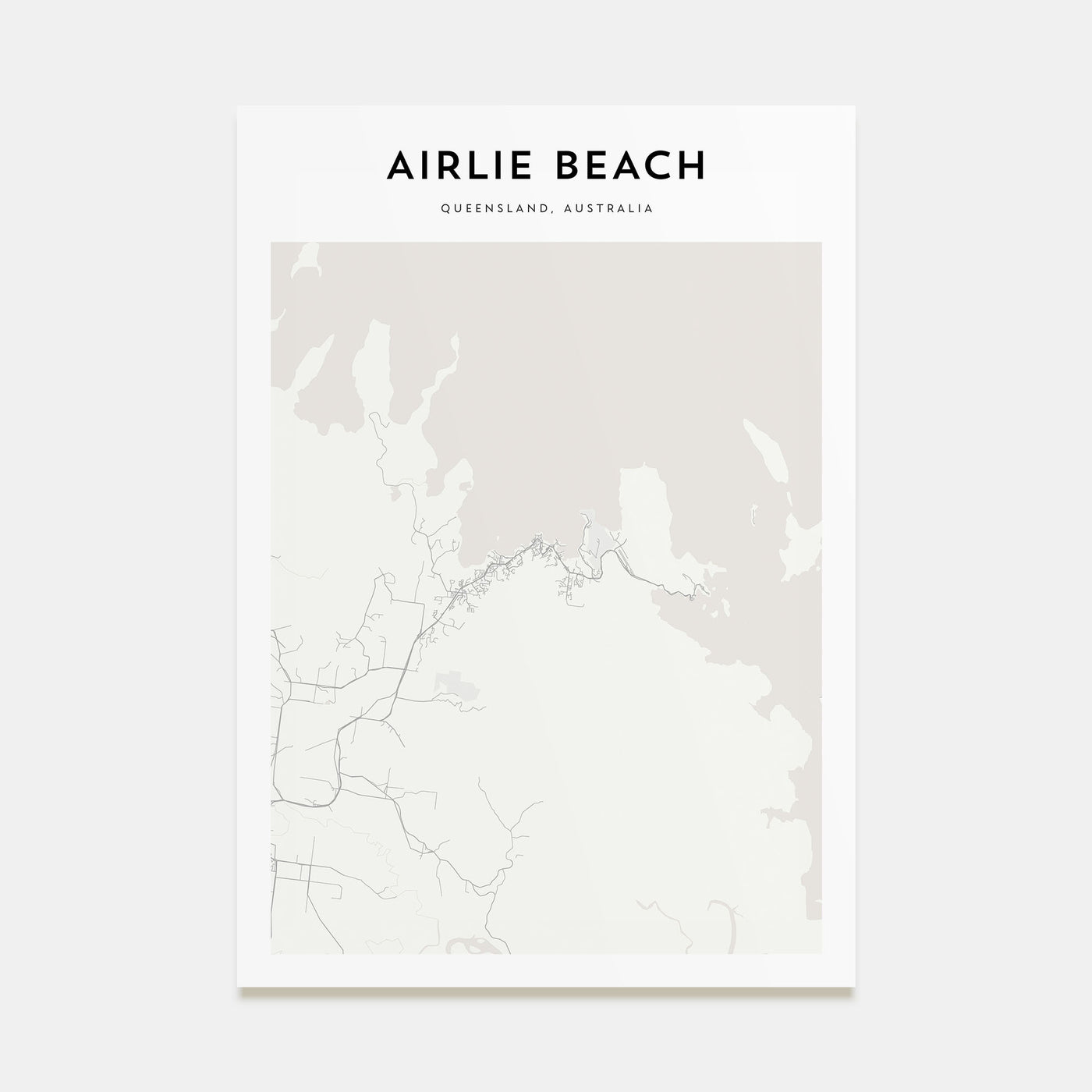 Airlie Beach Map Portrait Poster