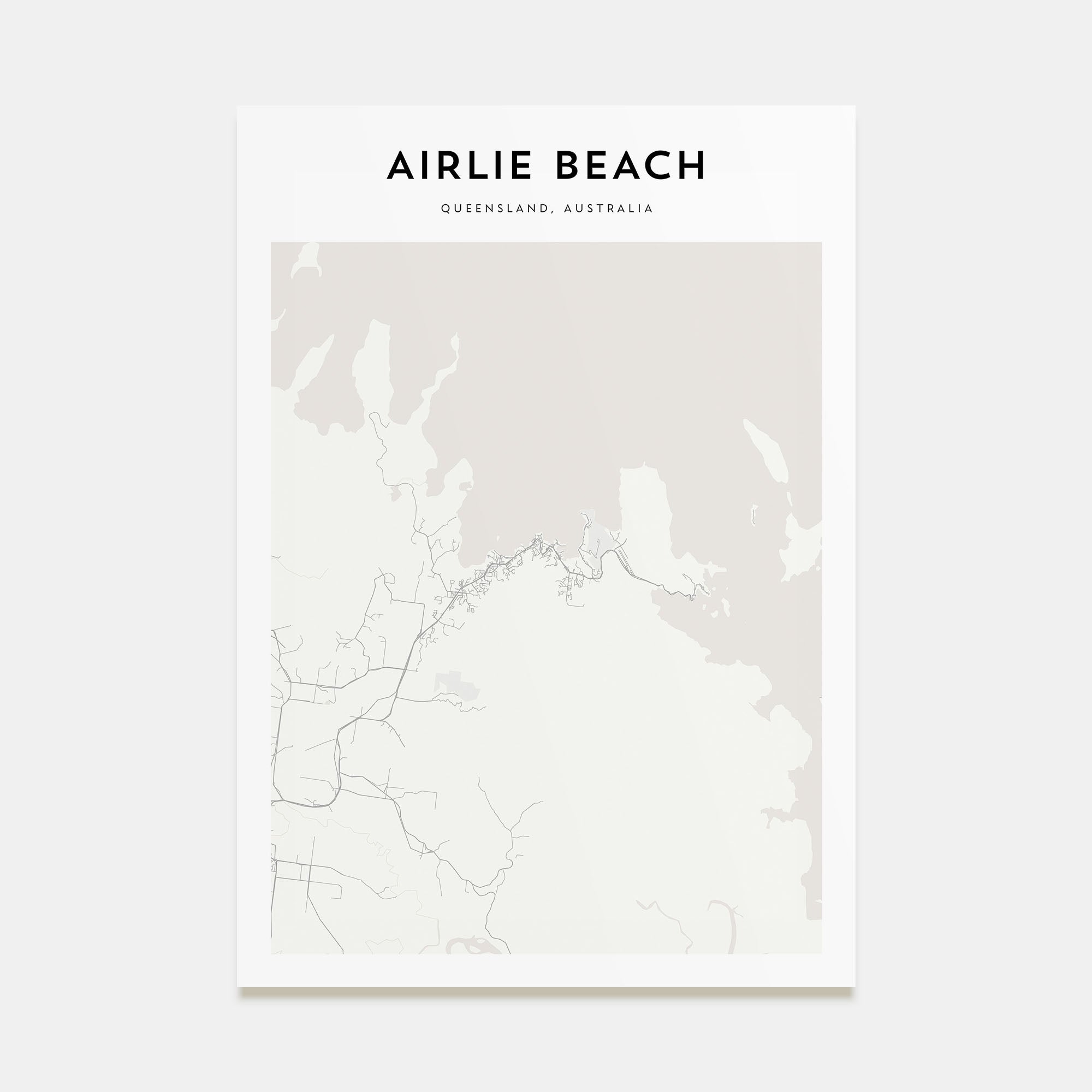 Airlie Beach Map Portrait Poster