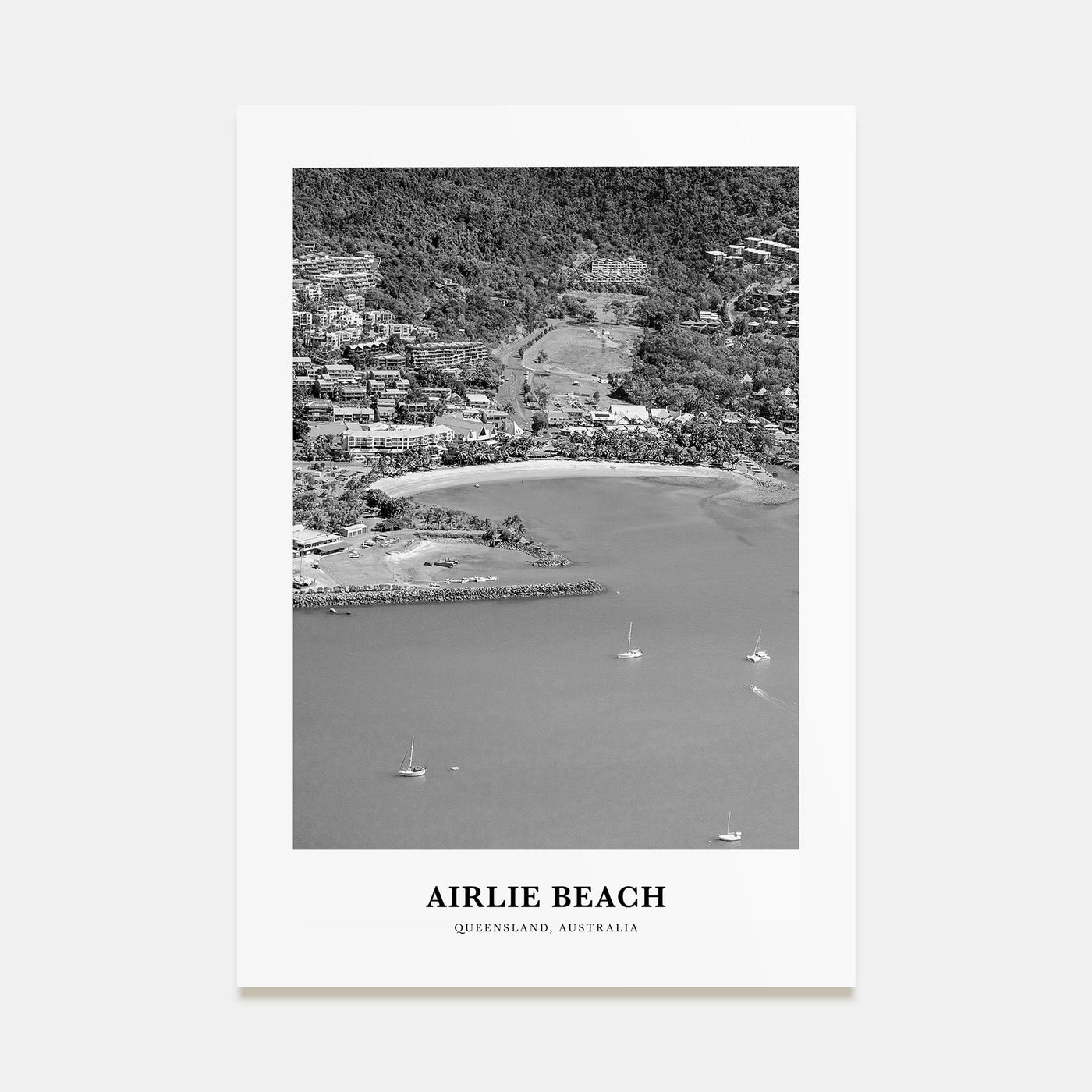 Airlie Beach Portrait B&W Poster