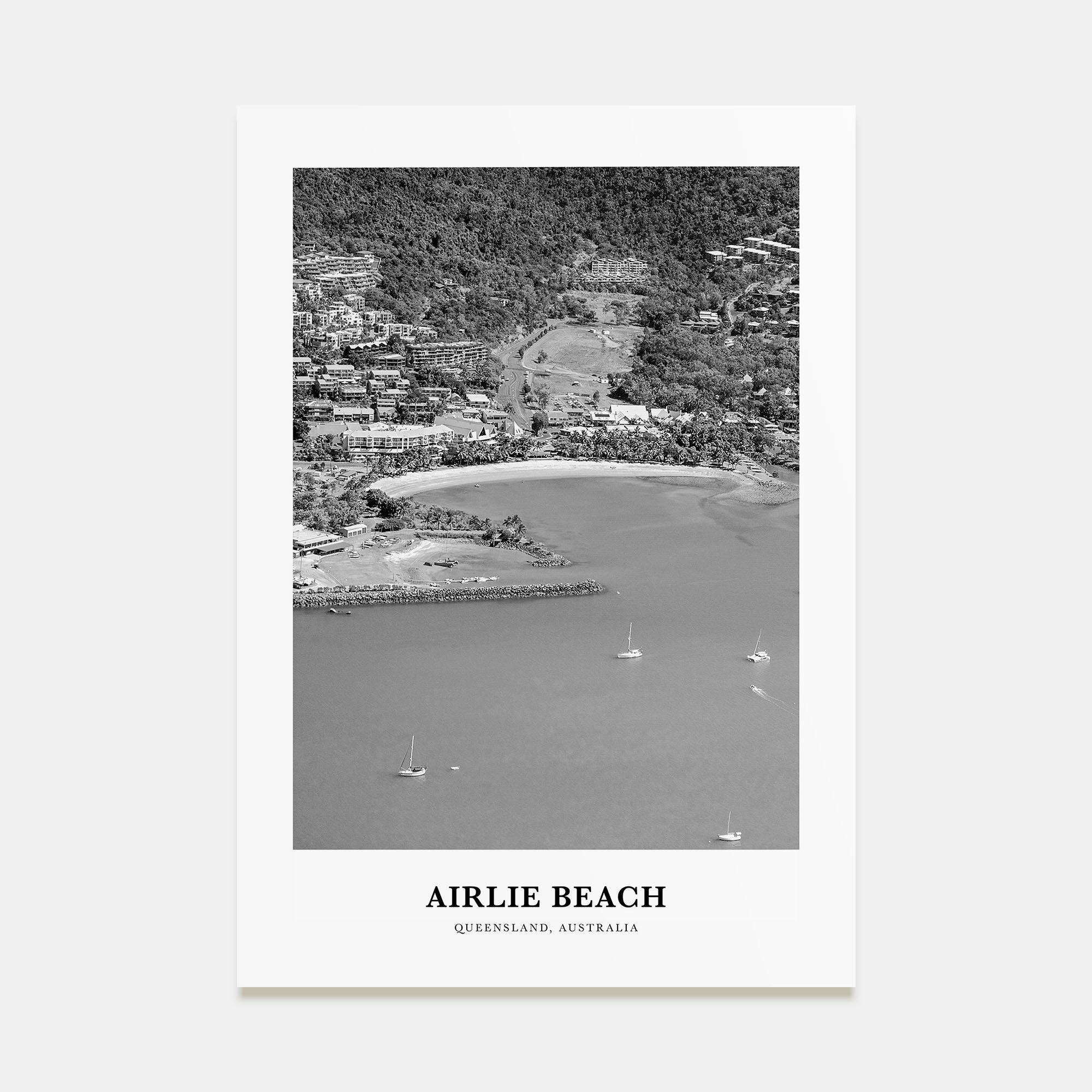 Airlie Beach Portrait B&W Poster