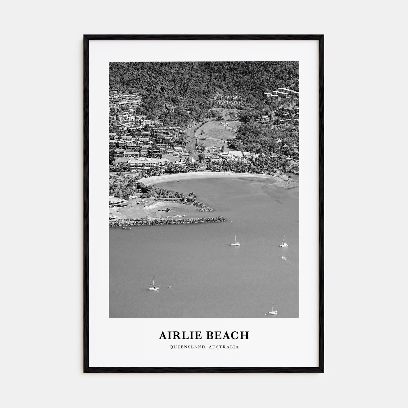 Airlie Beach Portrait B&W Poster