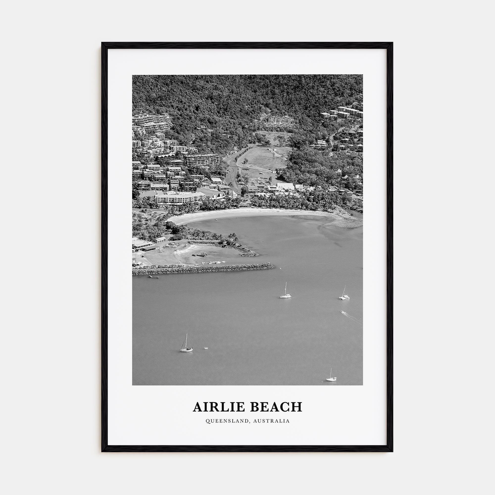 Airlie Beach Portrait B&W Poster