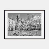 Aix-en-Provence Landscape B&W Poster