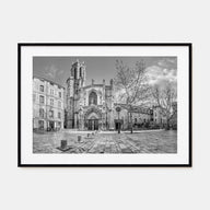 Aix-en-Provence Landscape B&W Poster