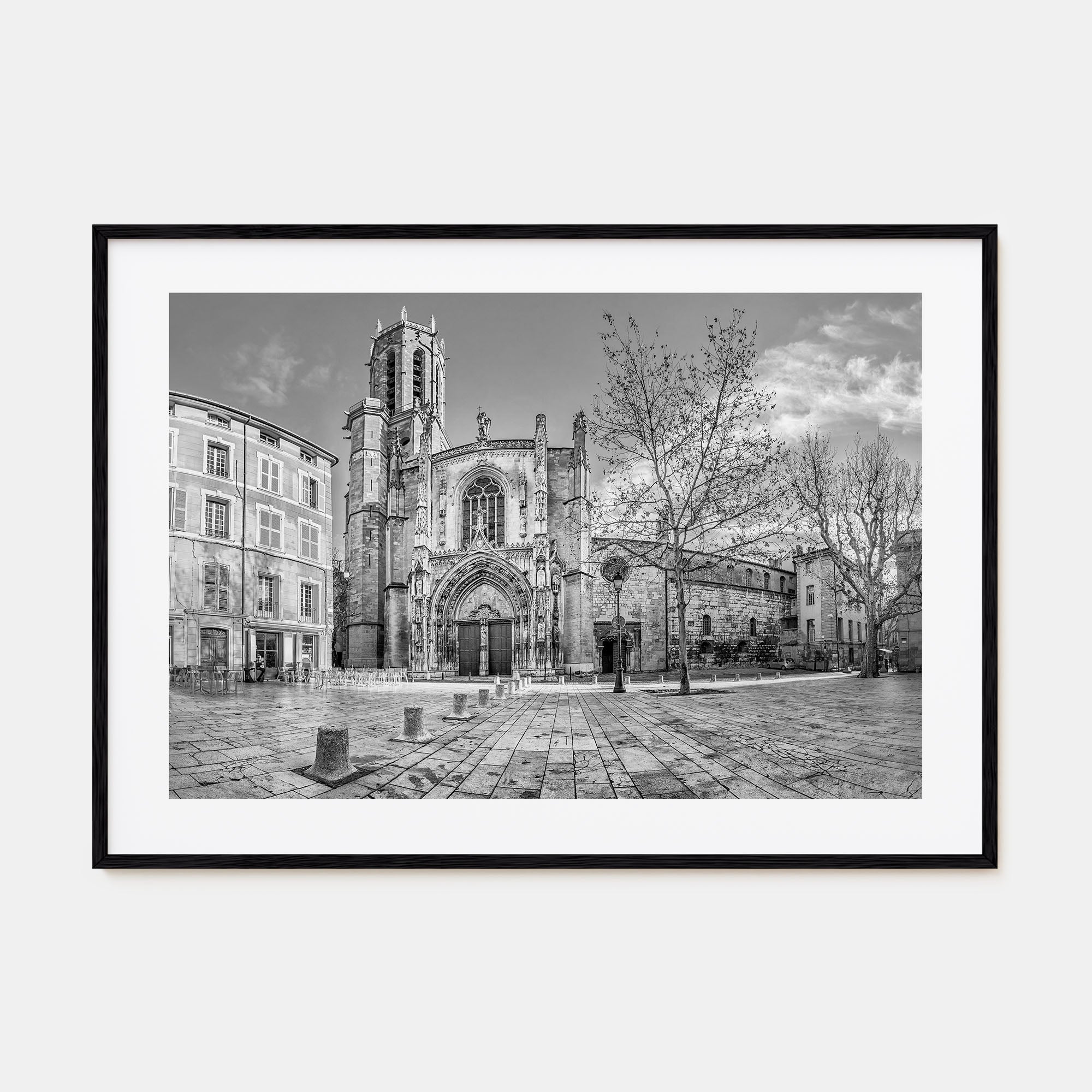 Aix-en-Provence Landscape B&W Poster
