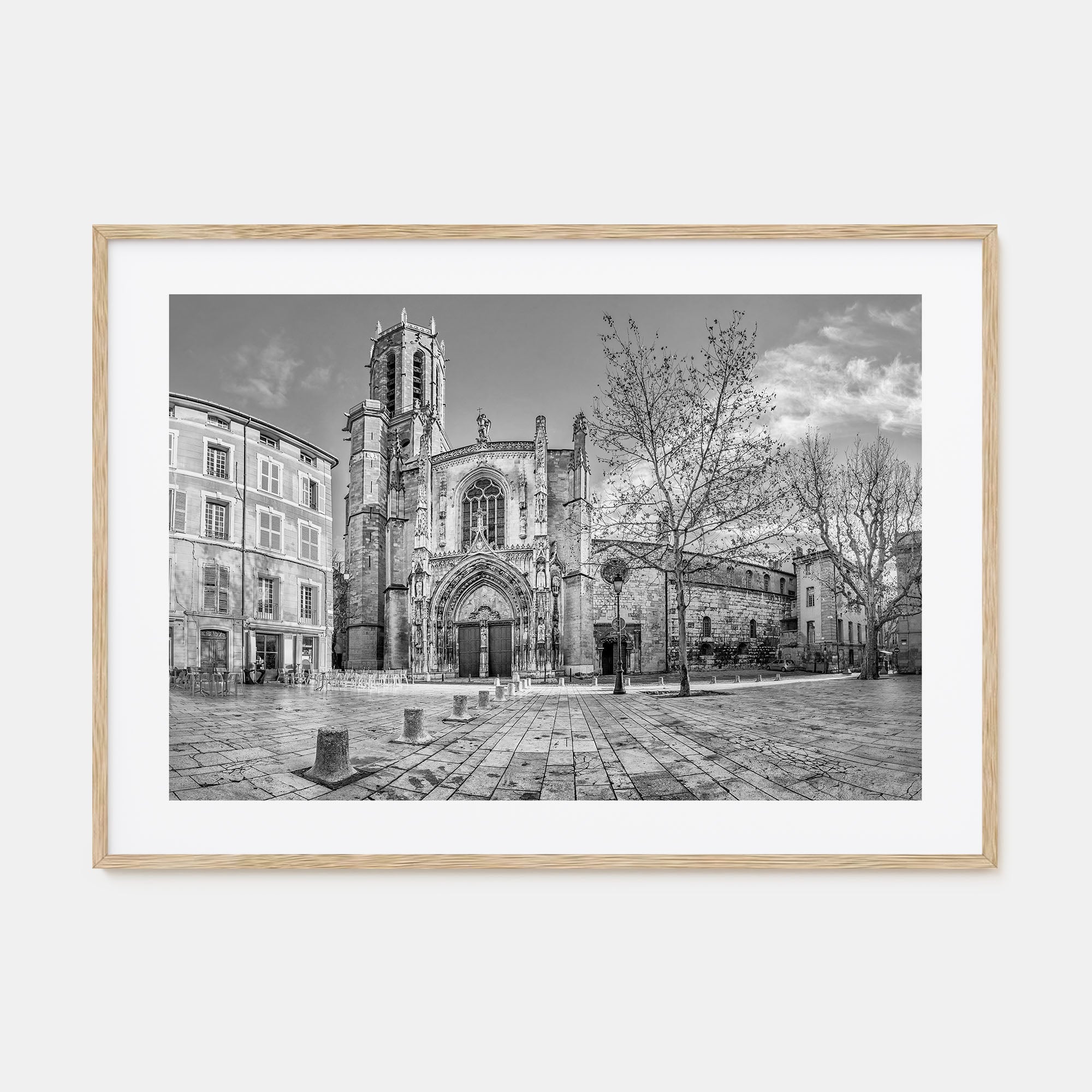 Aix-en-Provence Landscape B&W Poster