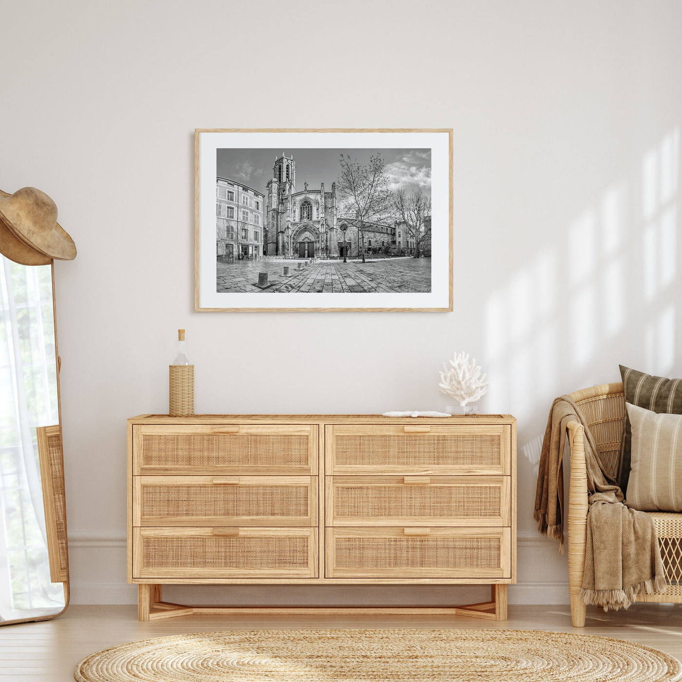 Aix-en-Provence Landscape B&W Poster