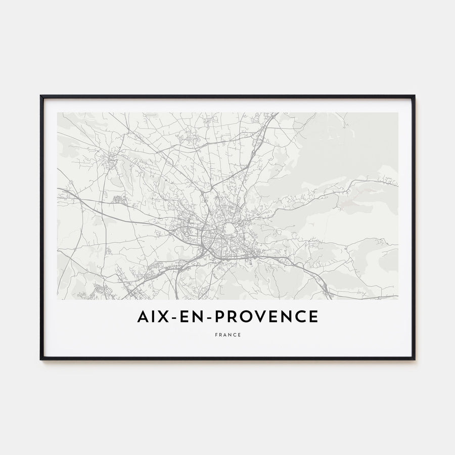 Aix-en-Provence Map Landscape Poster
