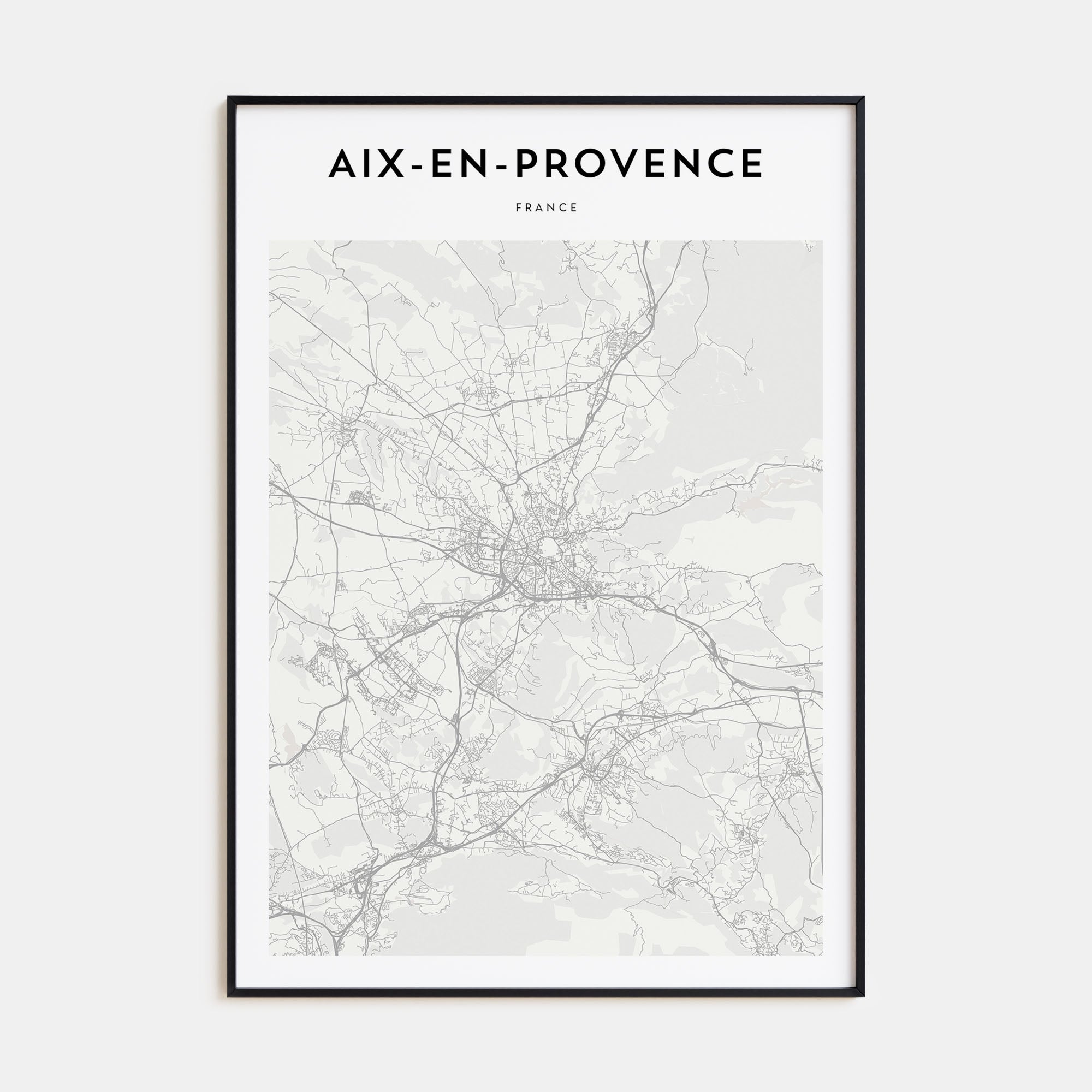 Aix-en-Provence Map Portrait Poster
