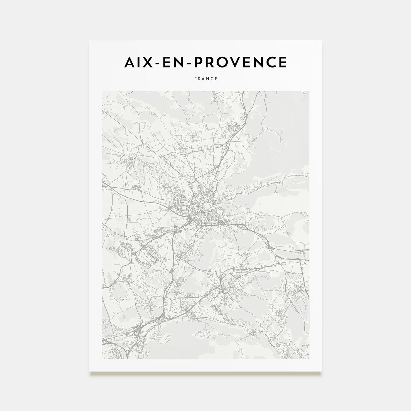 Aix-en-Provence Map Portrait Poster