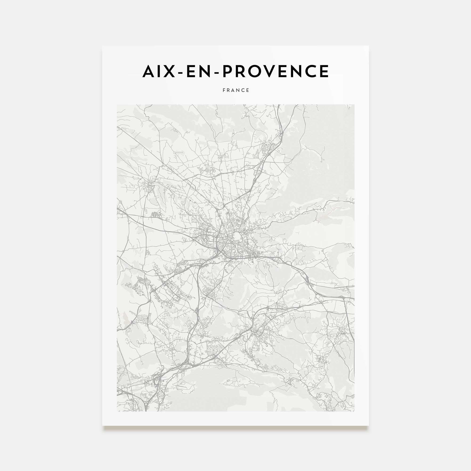Aix-en-Provence Map Portrait Poster