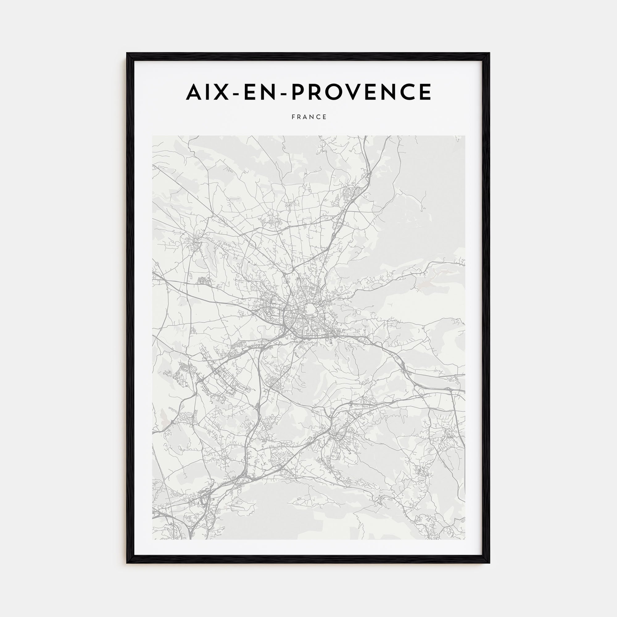 Aix-en-Provence Map Portrait Poster