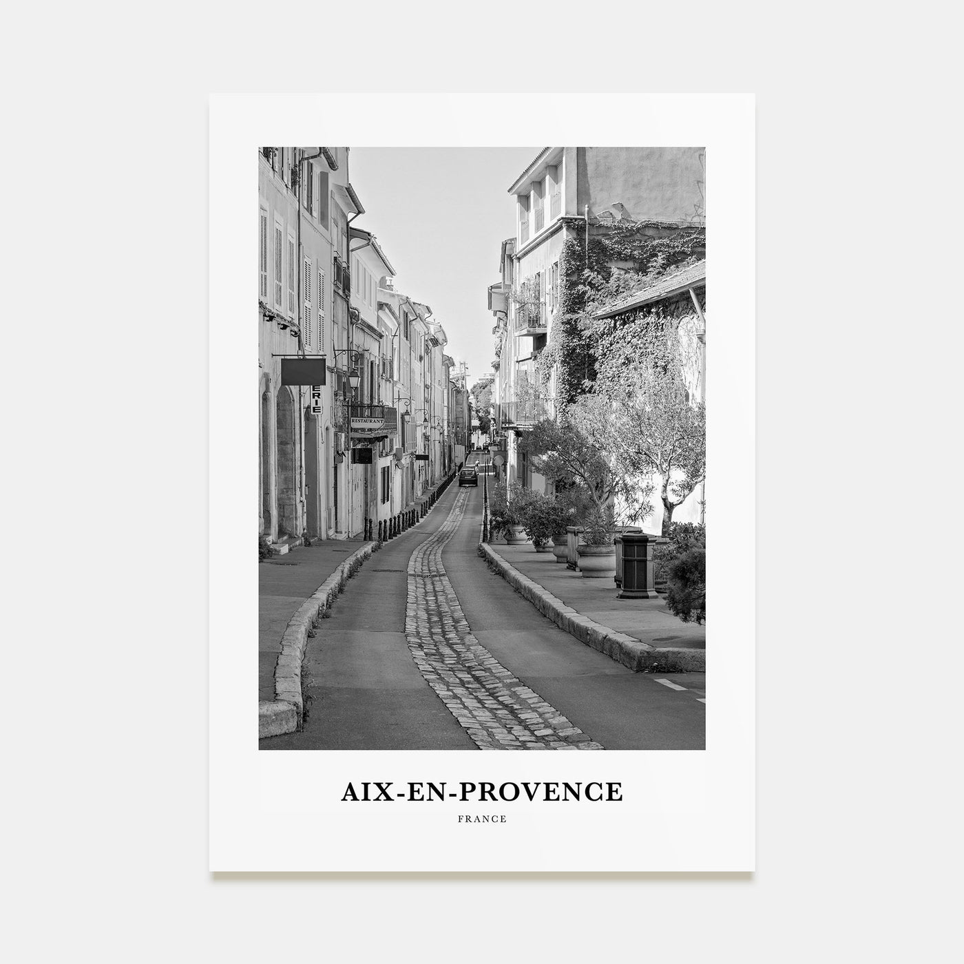 Aix-en-Provence Portrait B&W No 2 Poster