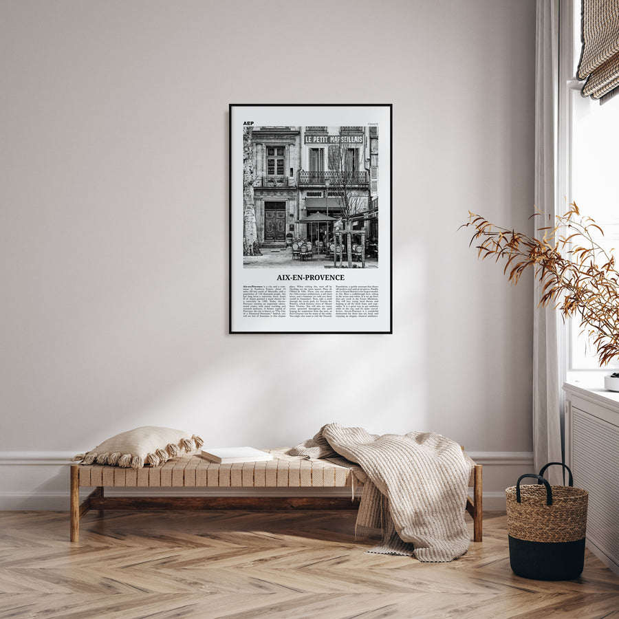 Aix-en-Provence Travel B&W No 1 Poster