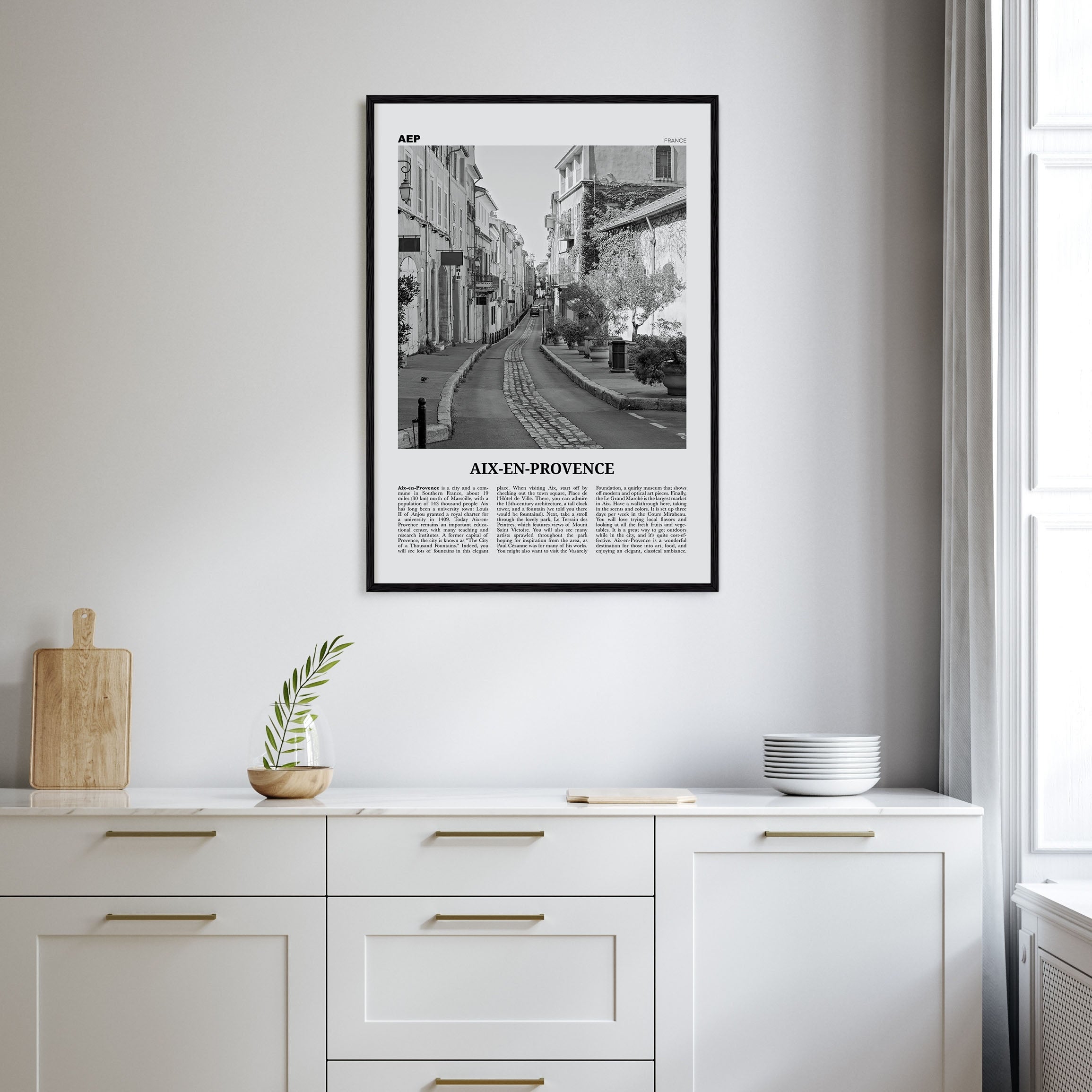 Aix-en-Provence Travel B&W No 2 Poster
