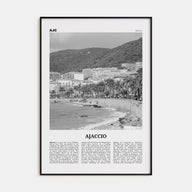 Ajaccio Travel B&W Poster