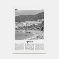 Ajaccio Travel B&W Poster