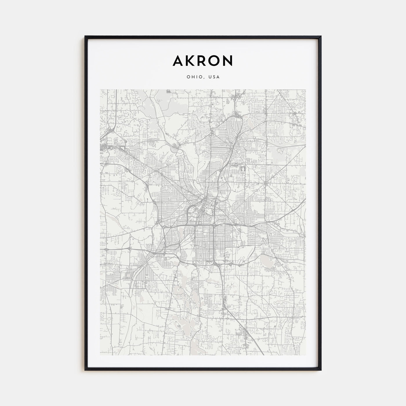 Akron Map Portrait Poster