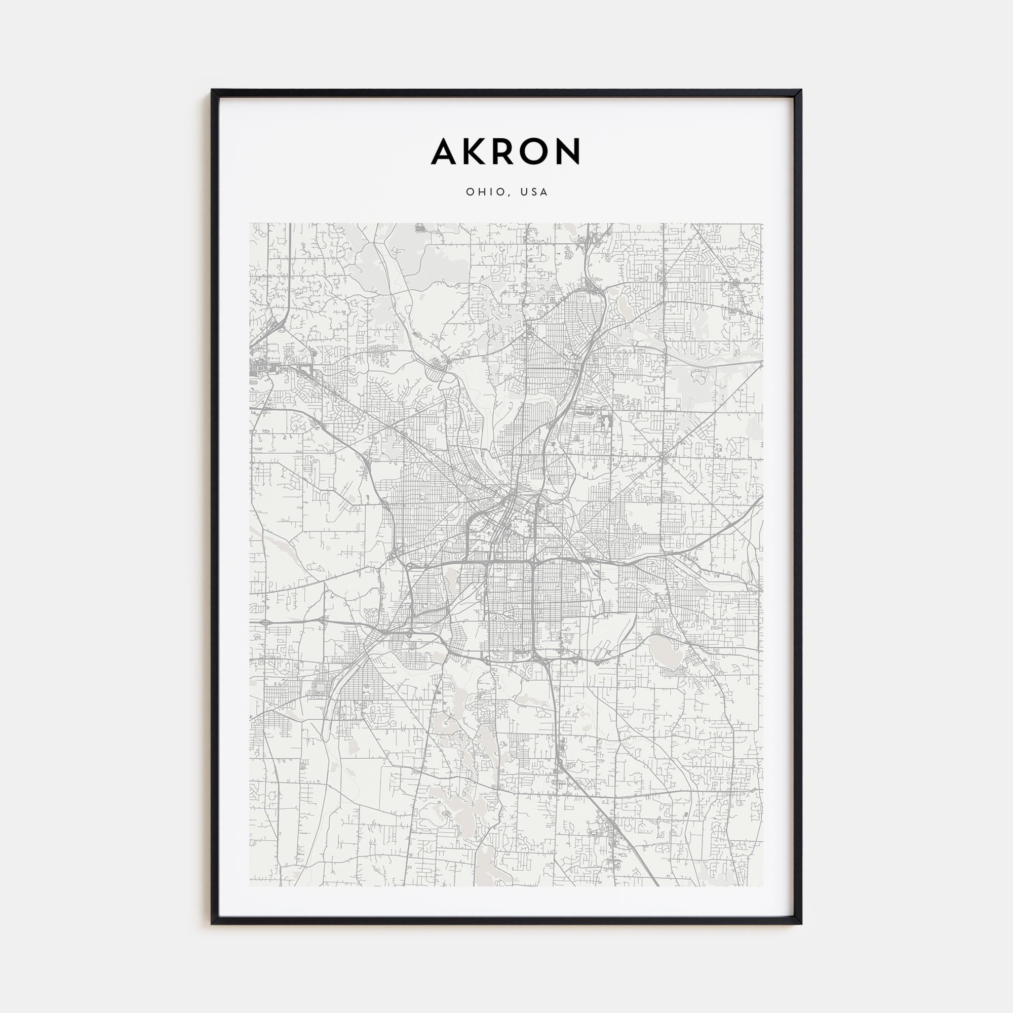 Akron Map Portrait Poster