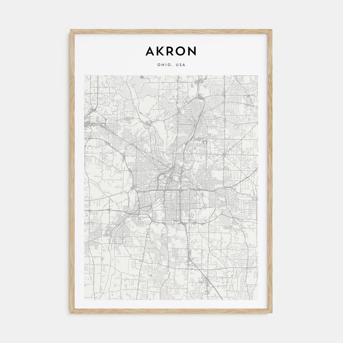 Akron Map Portrait Poster