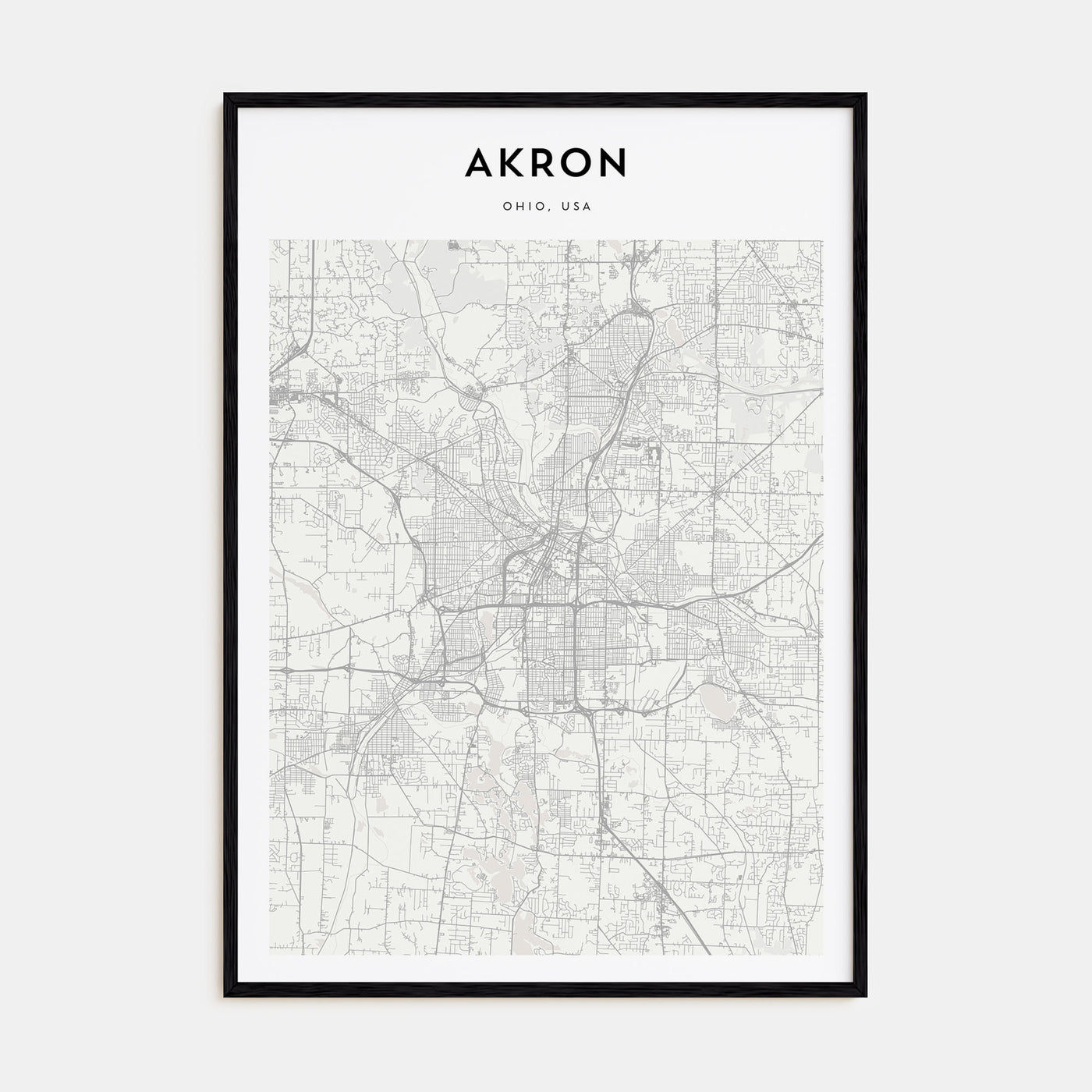 Akron Map Portrait Poster