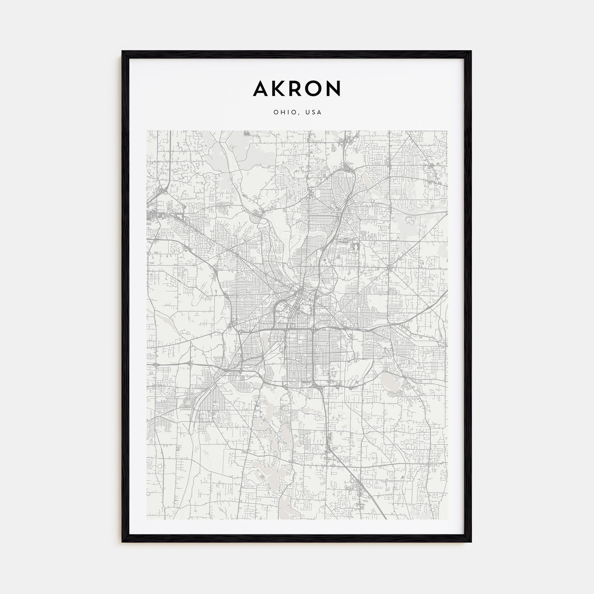 Akron Map Portrait Poster