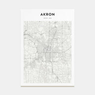 Akron Map Portrait Poster