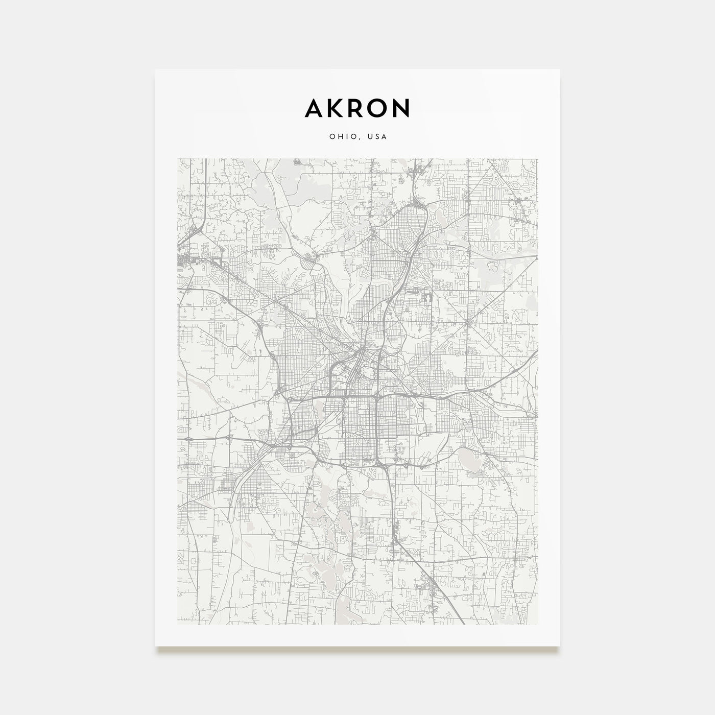 Akron Map Portrait Poster