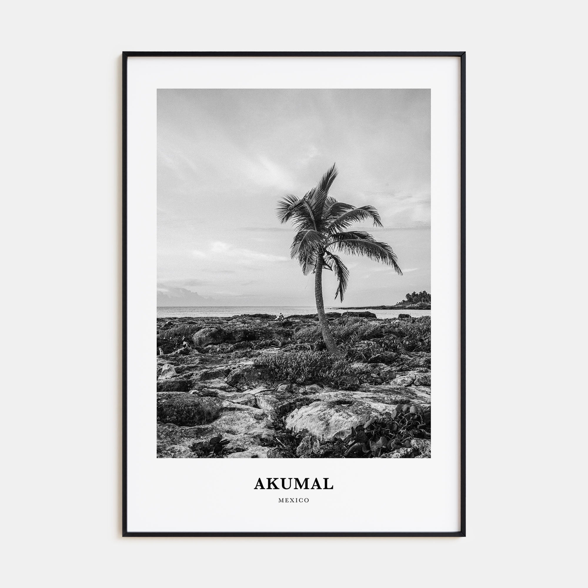 Akumal Portrait B&W Poster