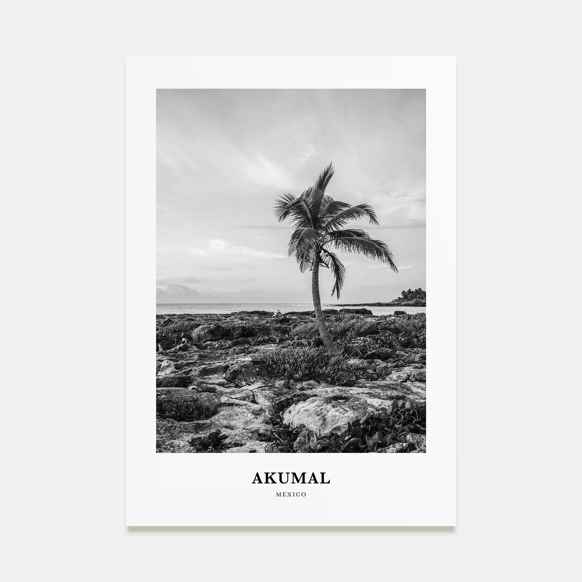 Akumal Portrait B&W Poster