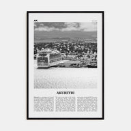 Akureyri Travel B&W Poster