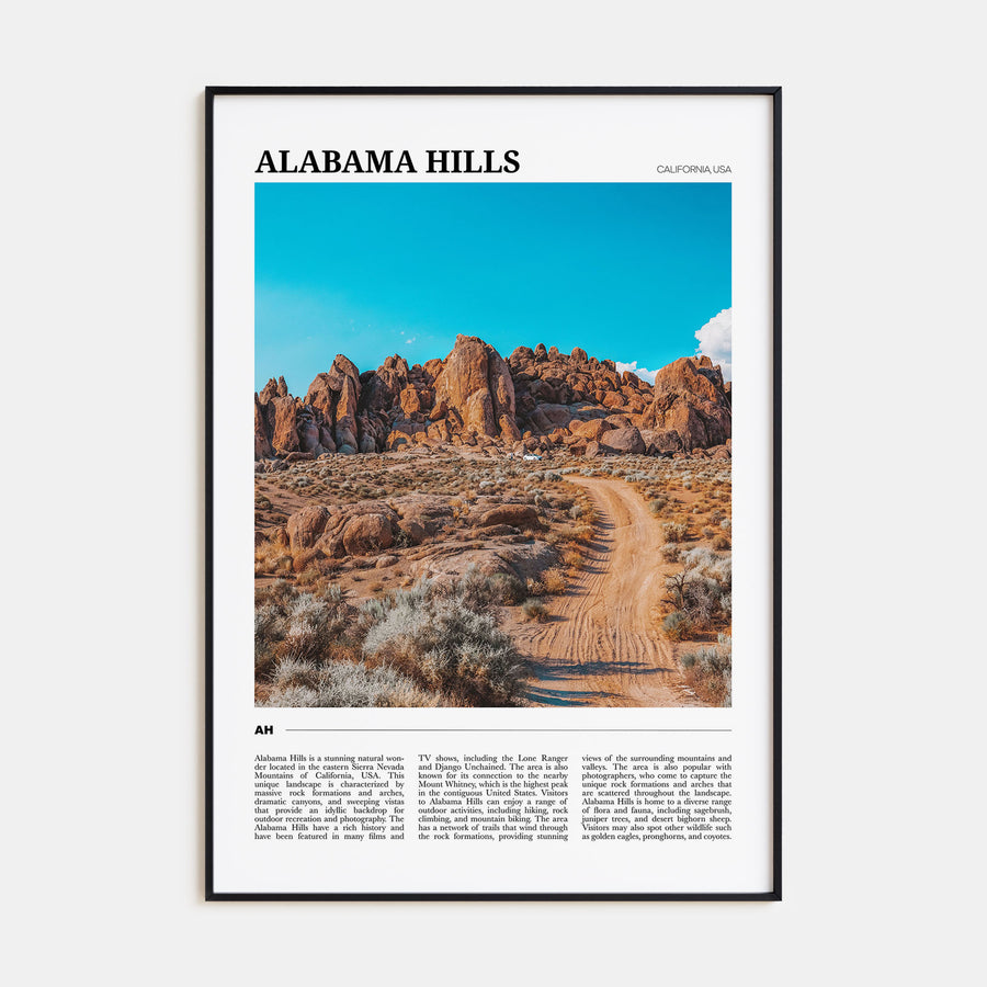 Alabama Hills Travel Color Poster