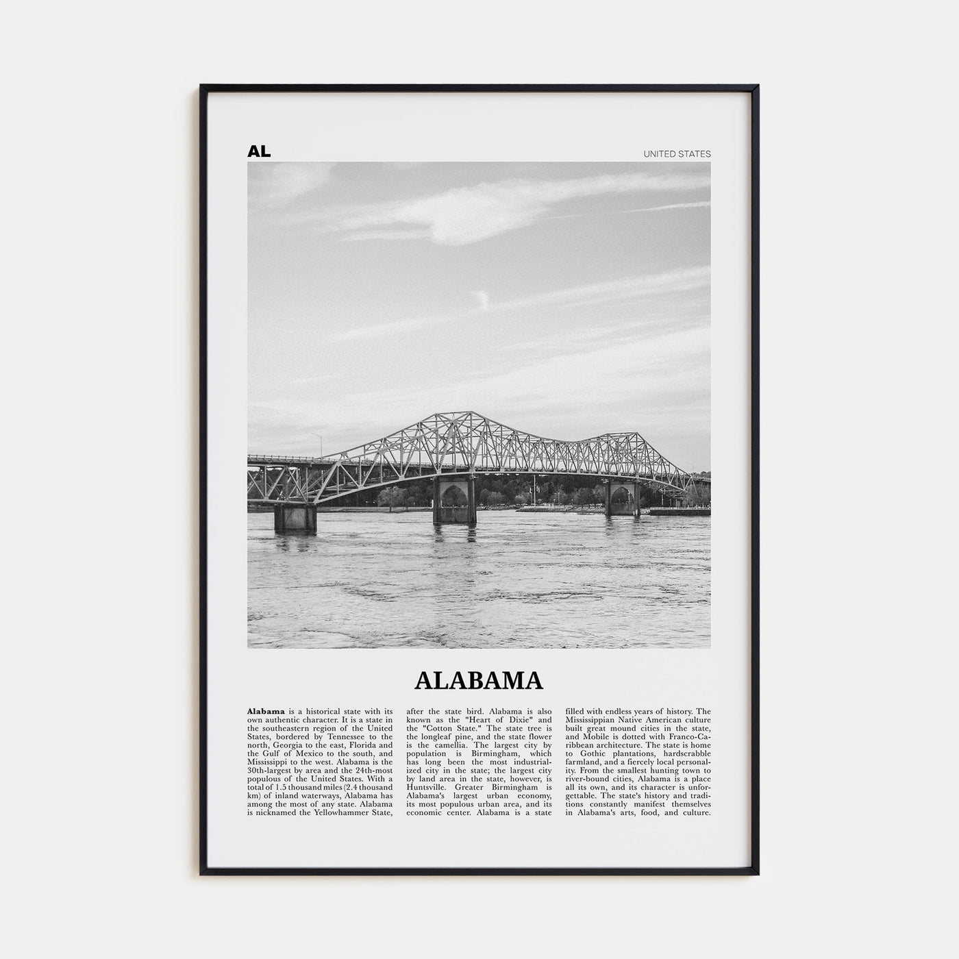 Alabama Travel B&W No 2 Poster