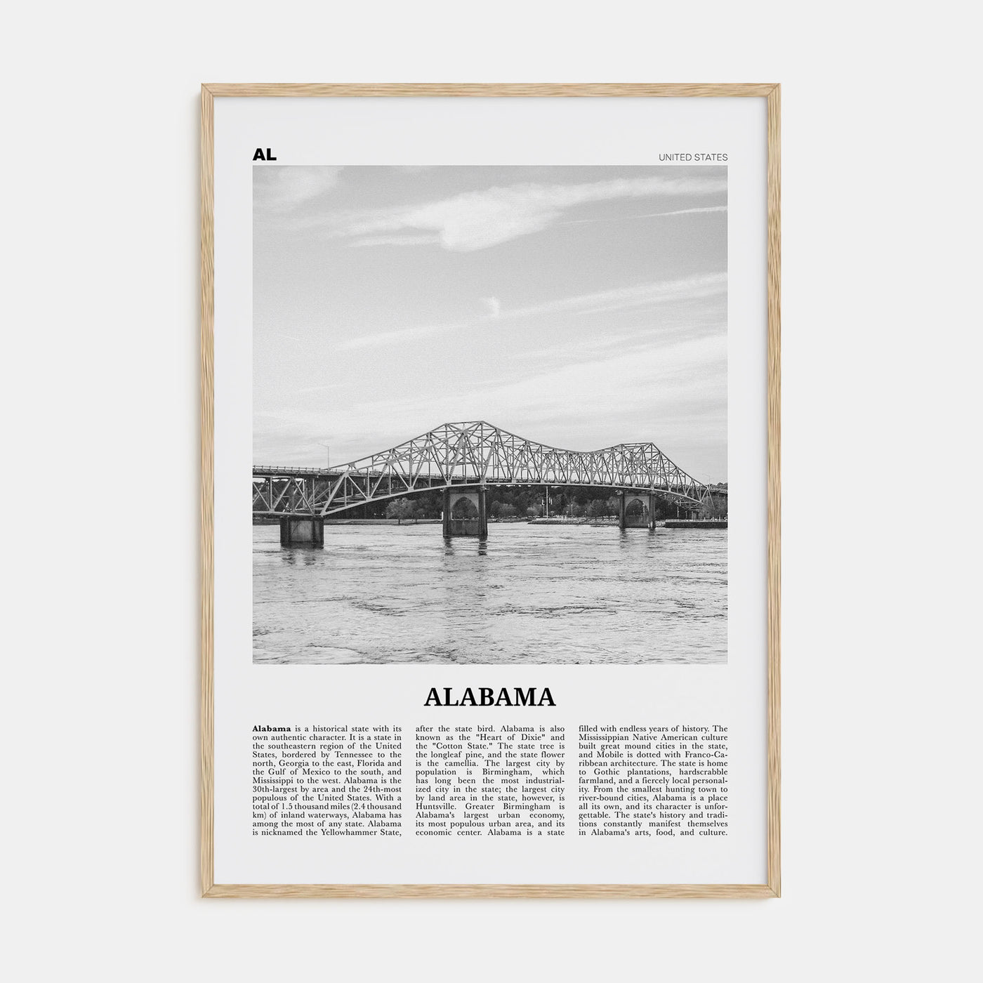 Alabama Travel B&W No 2 Poster