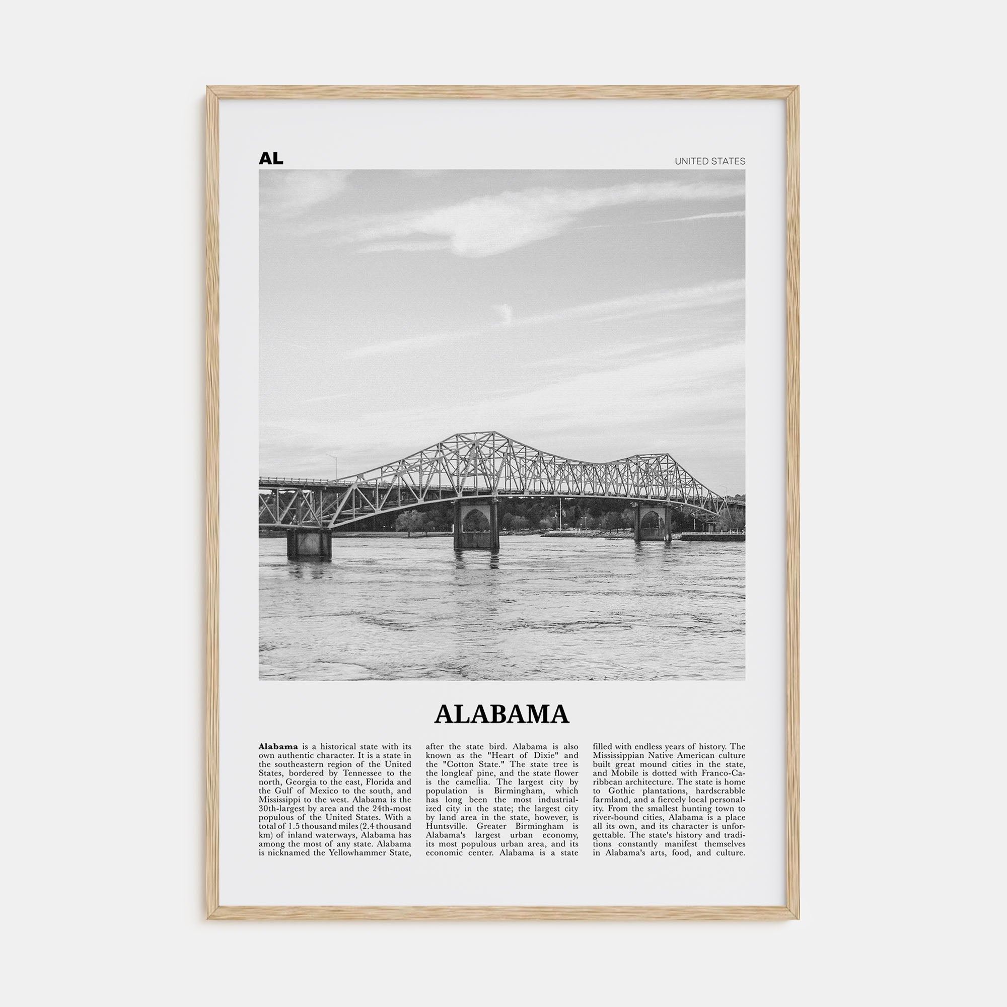 Alabama Travel B&W No 2 Poster