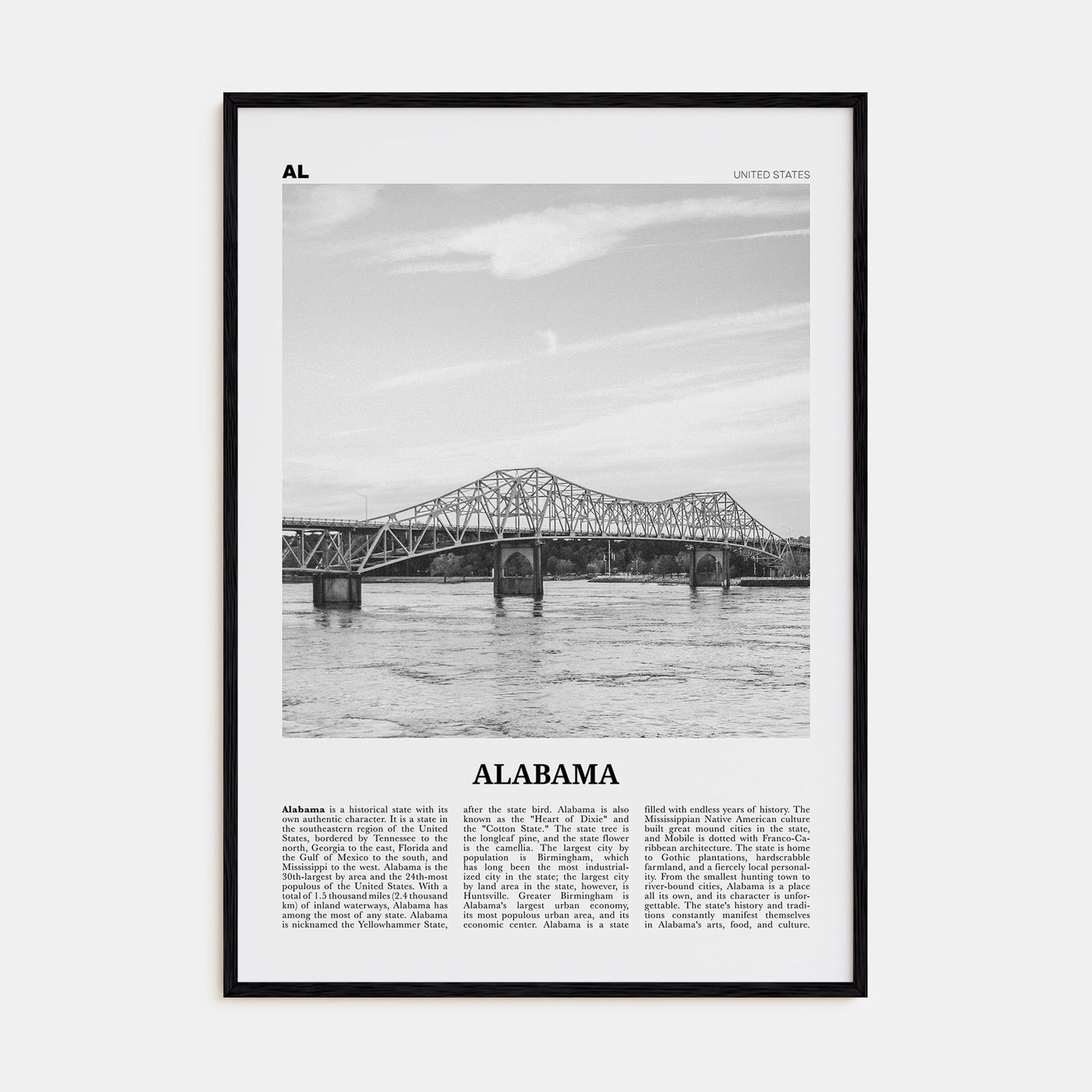 Alabama Travel B&W No 2 Poster