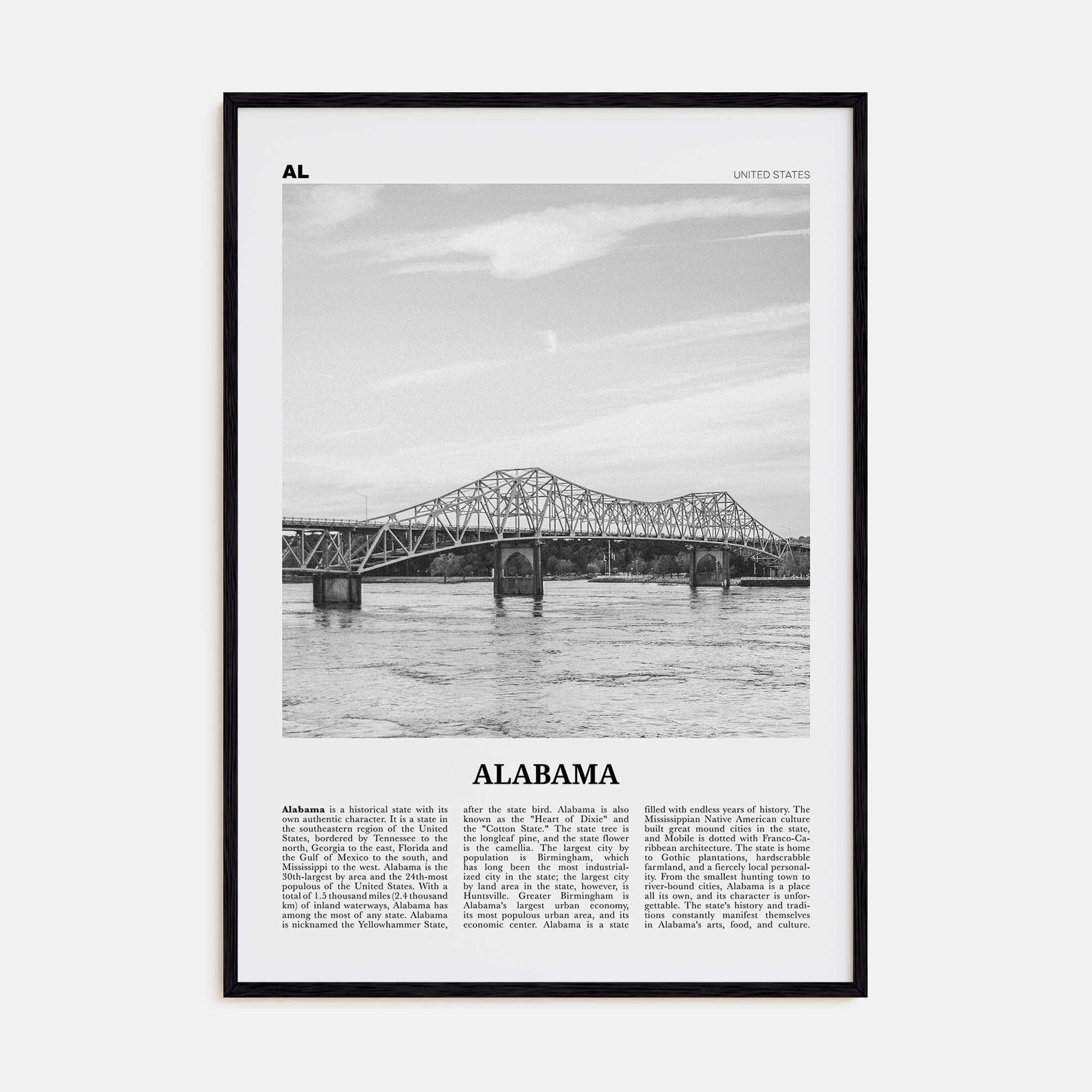 Alabama Travel B&W No 2 Poster
