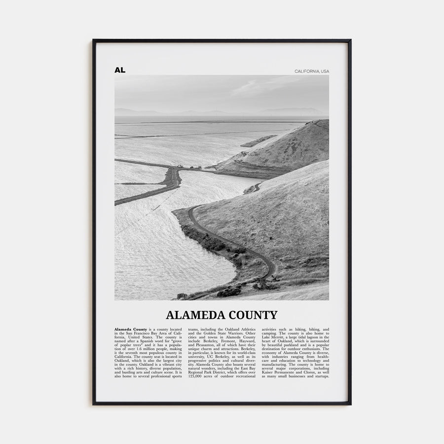 Alameda County Travel B&W Poster