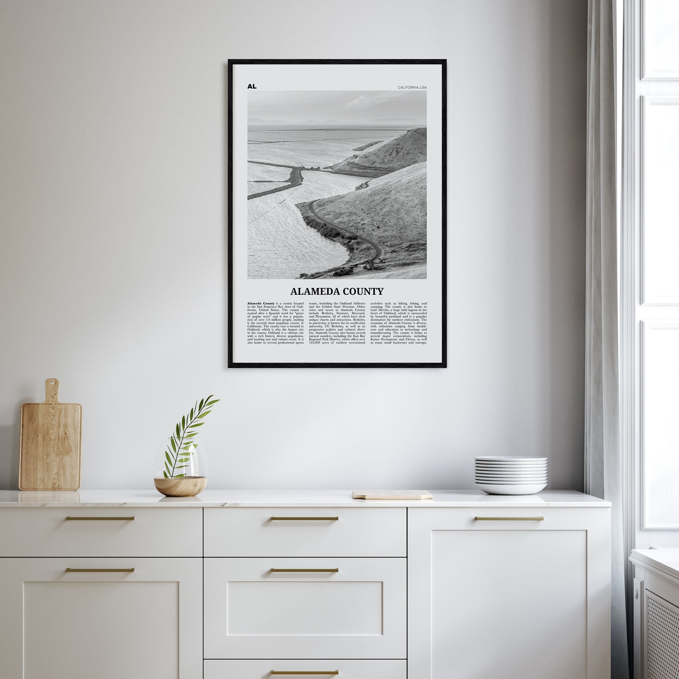Alameda County Travel B&W Poster