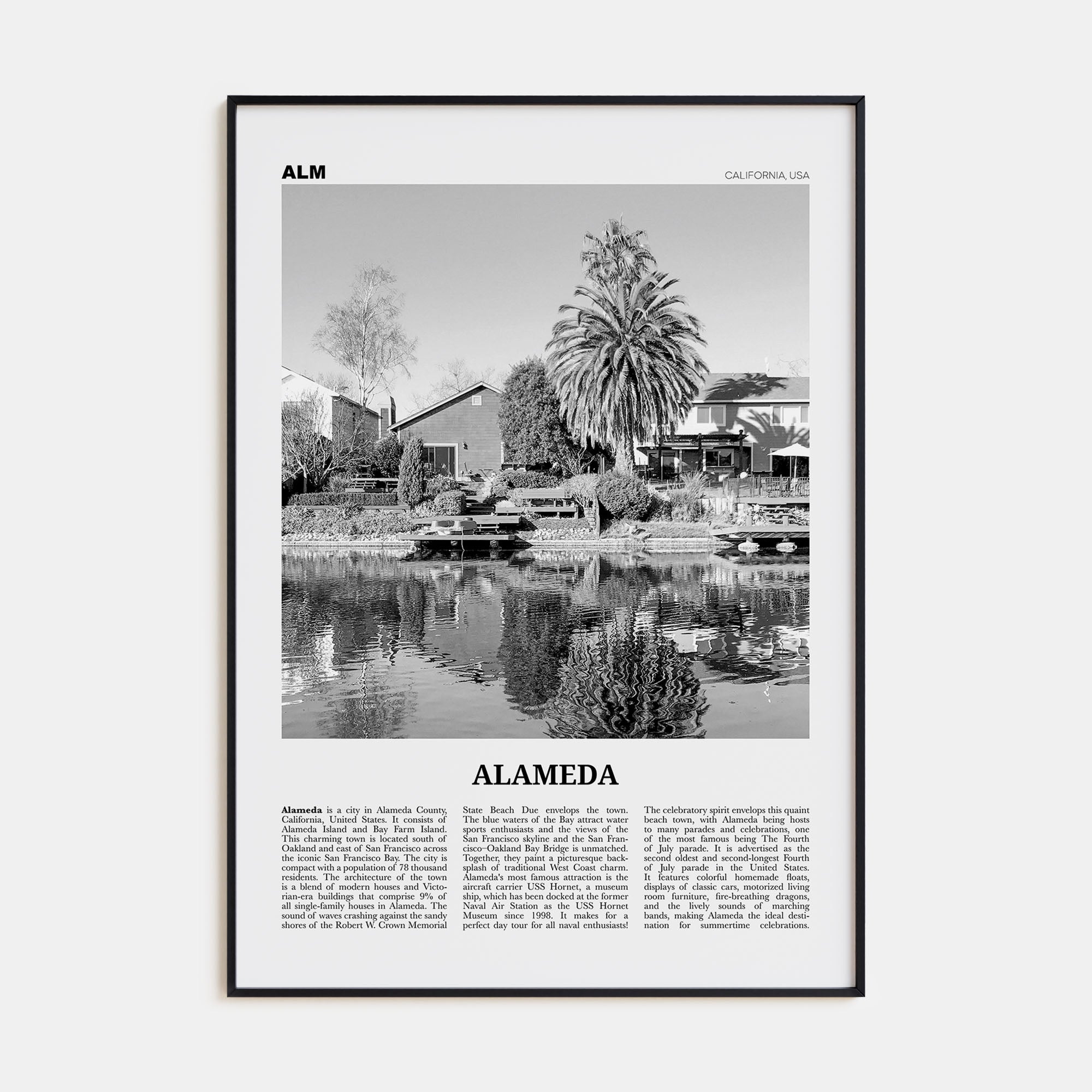 Alameda Travel B&W Poster