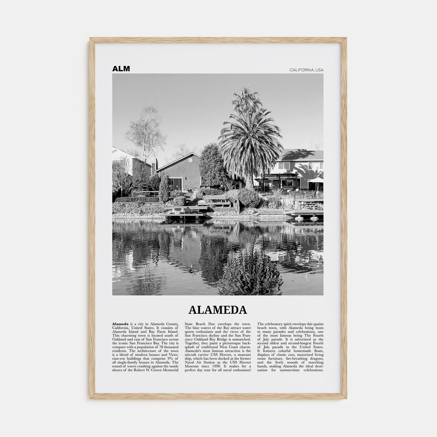 Alameda Travel B&W Poster
