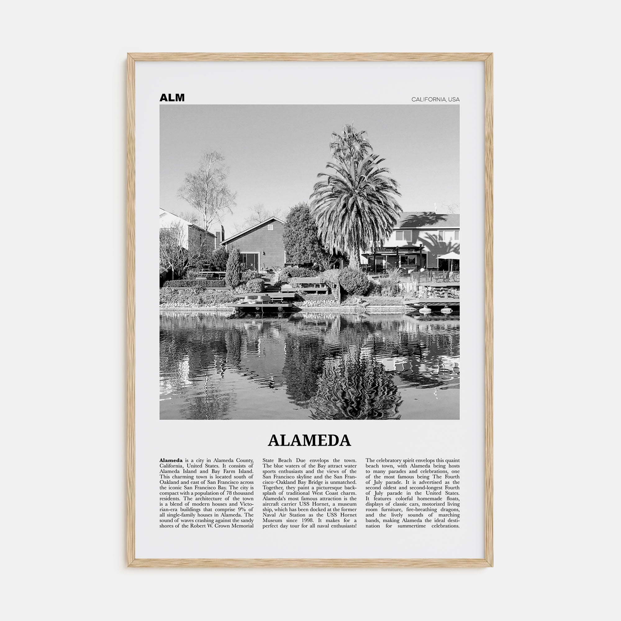Alameda Travel B&W Poster