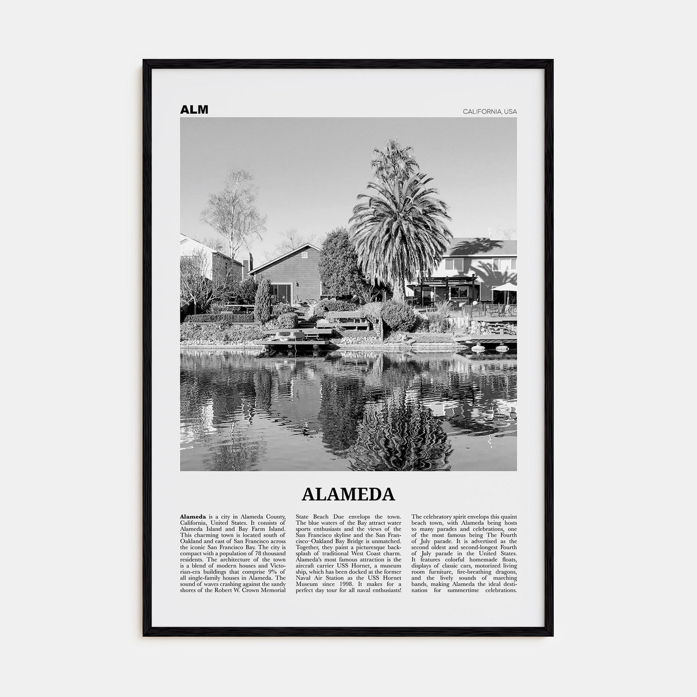 Alameda Travel B&W Poster
